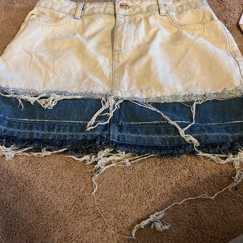 My twin twin set distressed skirt small Blue - Image 2
