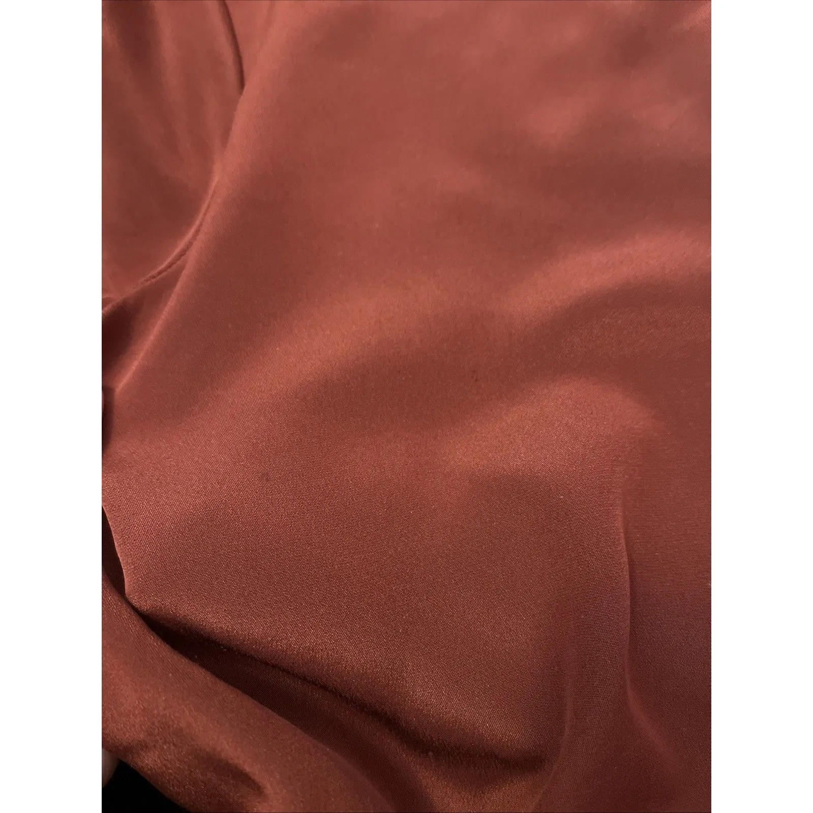 Cuyana Short Sleeve Blouse L Burgundy Silk Office Professional quiet luxury - Image 5