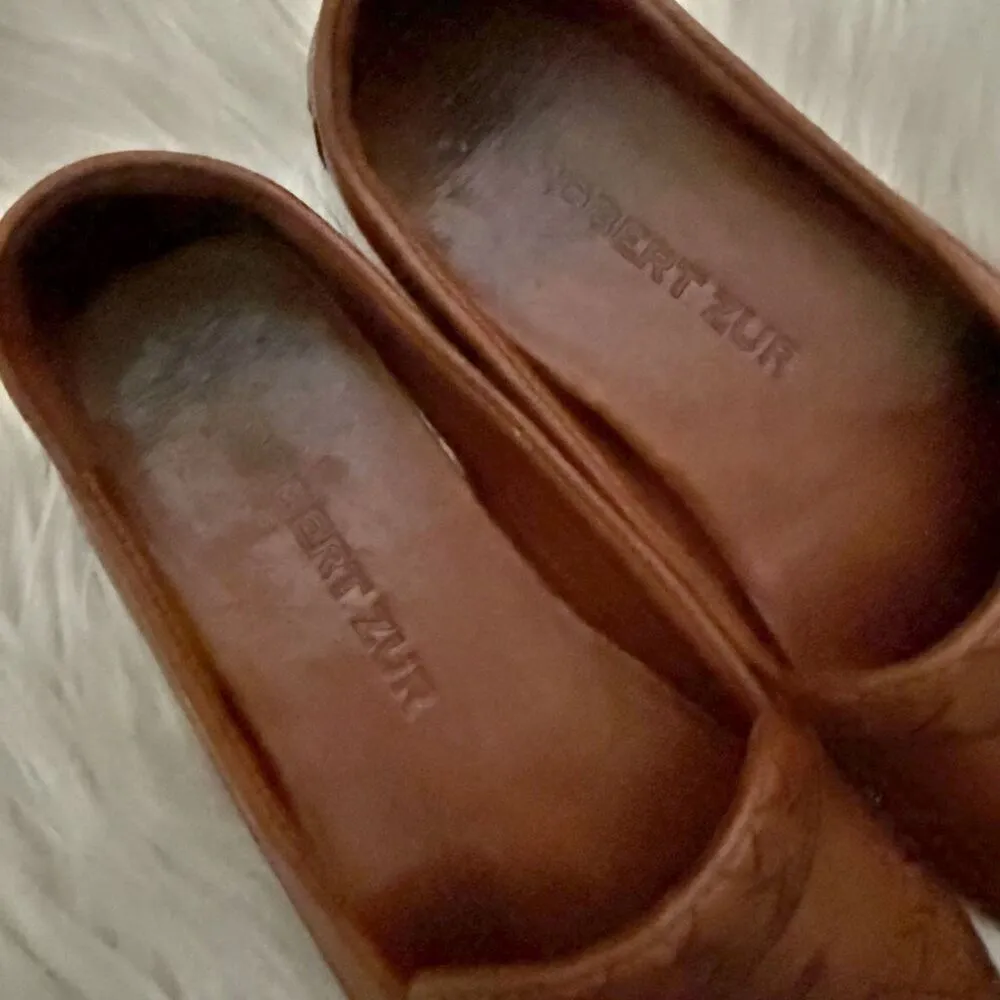 ROBERT ZUR | Petra True Glove Rich Brown Loafers Woven Leather | Size 8.5 - Image 4