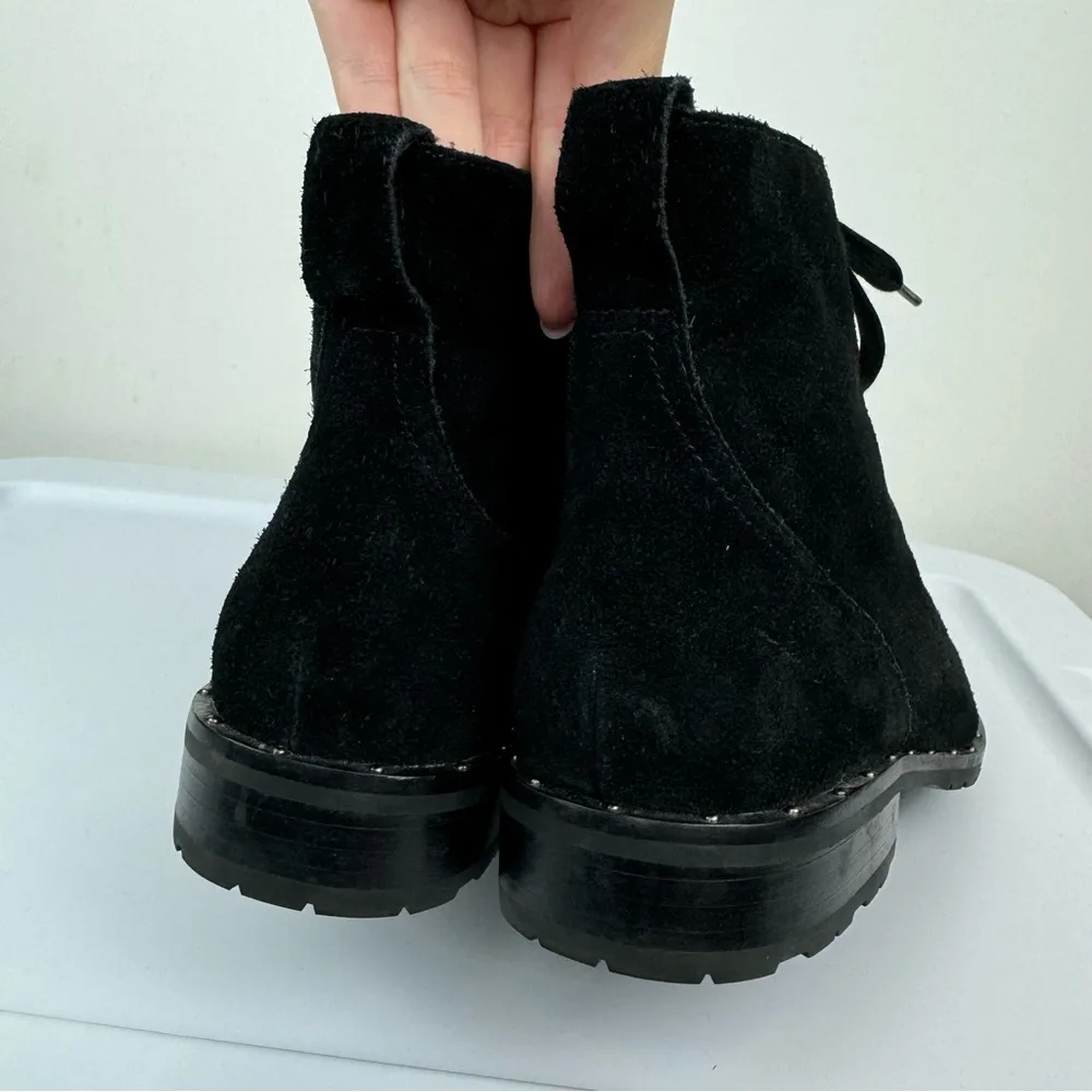 Soludos Riley Lace Up Combat Boots Sz 7 Black Suede Ankle Bootie - Image 15