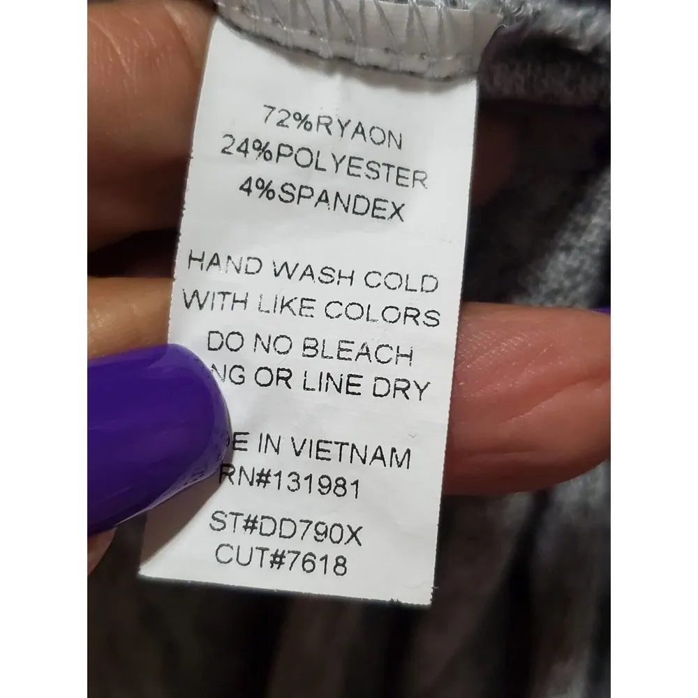 NAIF Women's Solid Gray Rayon Scoop Neck Long Sleeve Knee Length Dress Size 2X - Image 10