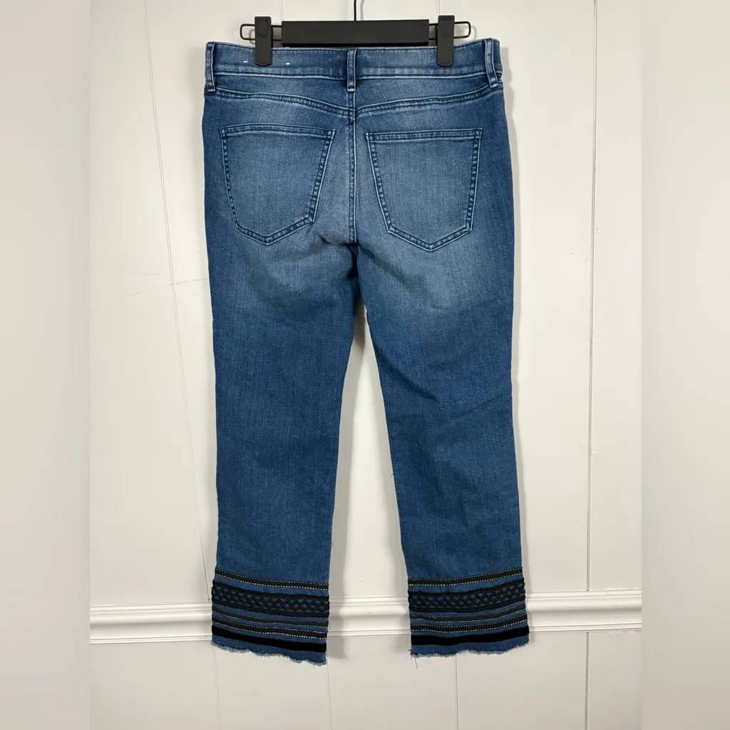 Ann Taylor Factory Denim Blue Jeans Stitched Hem Size 4 Petite Casual Everyday - Image 4