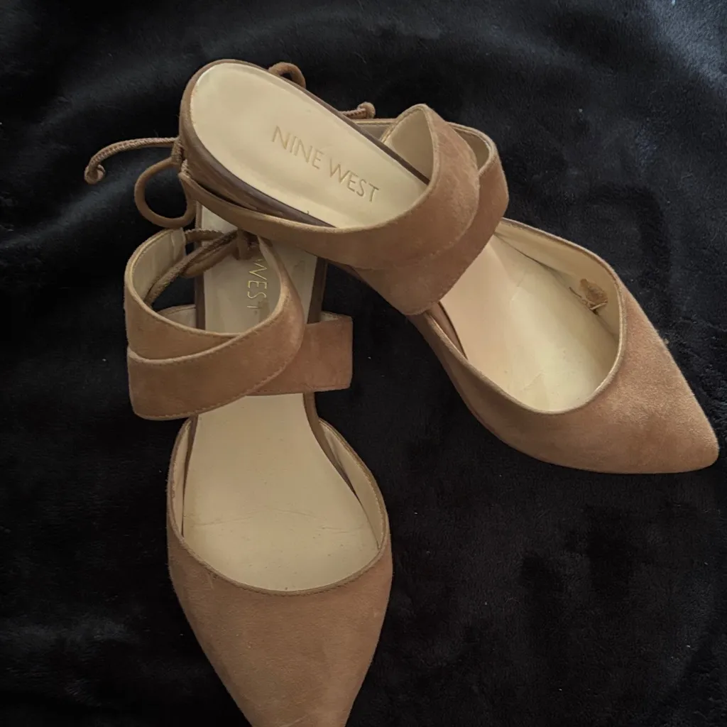 Nine West  Brown Mules with Strap - Image 5