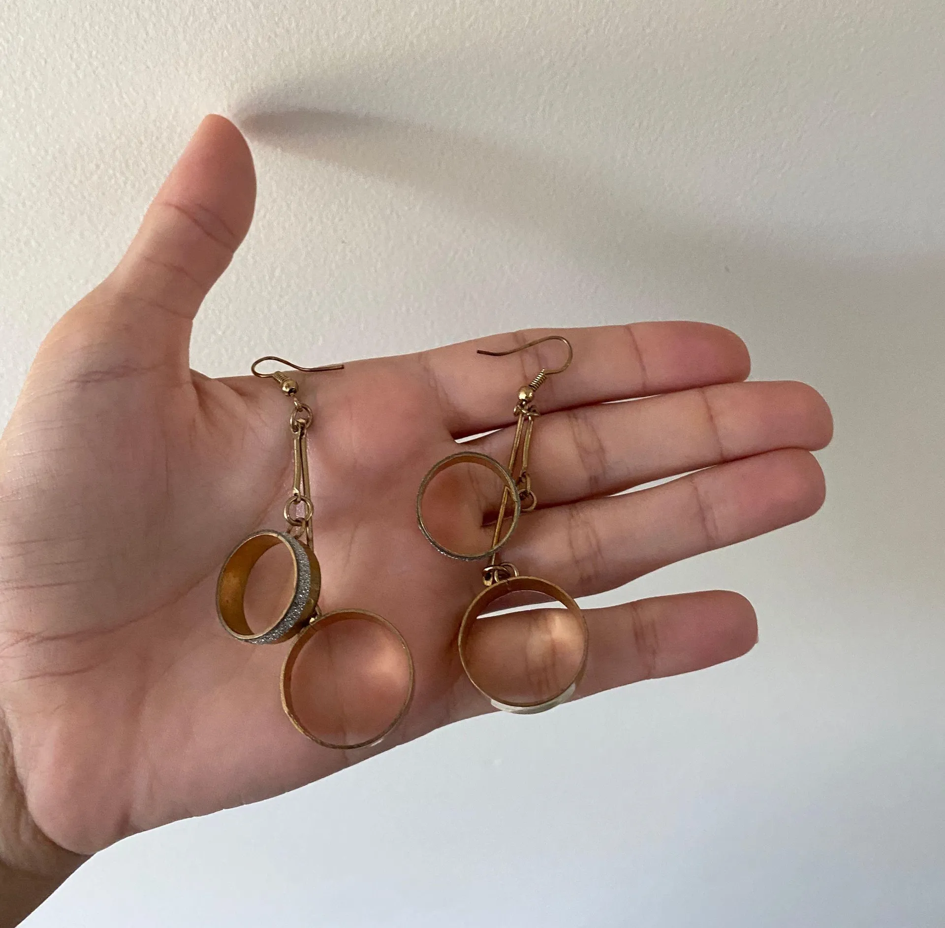 Golden Dangle Earrings Gold - Image 2