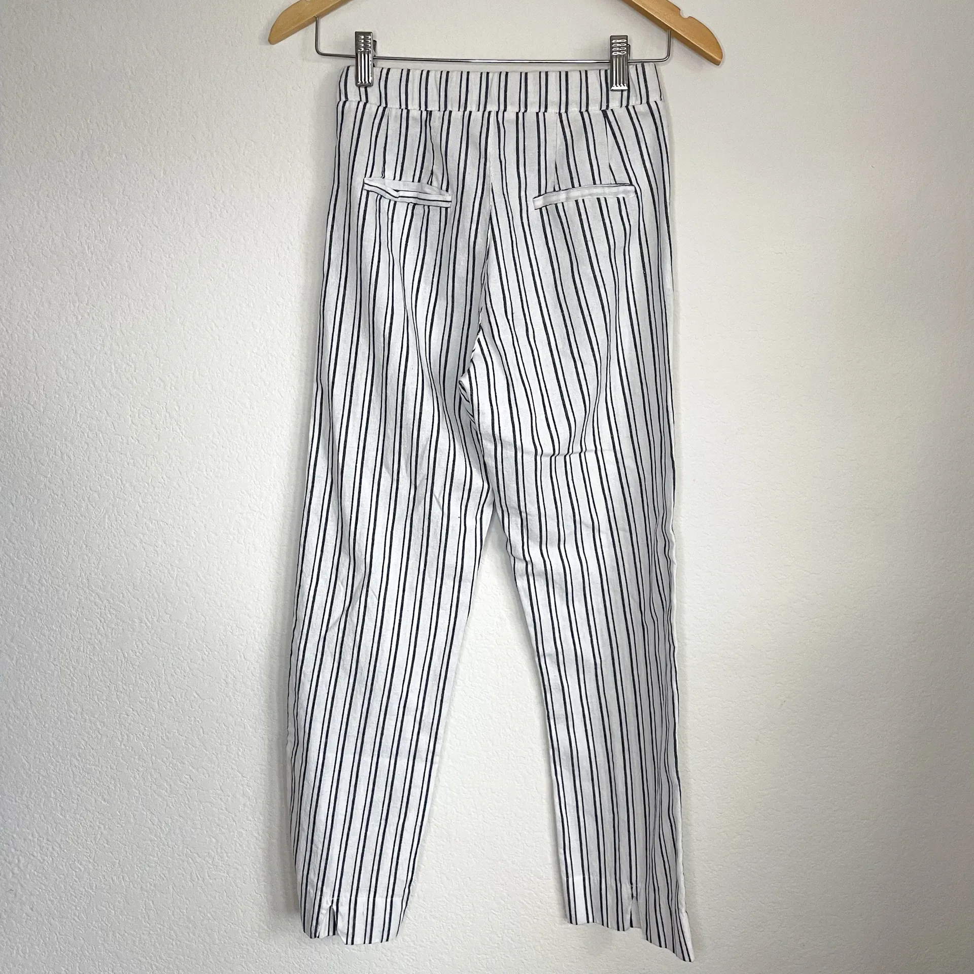 White Striped Linen Pants - Image 6