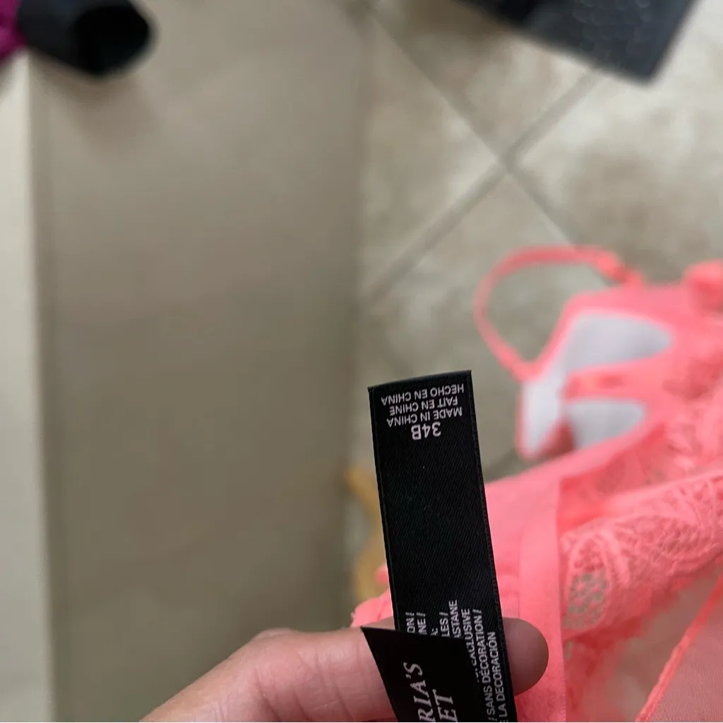 Victoria Secret Pink‎ & Peach Sheer Babydoll Top Lingerie Size 34B EUC - Image 8