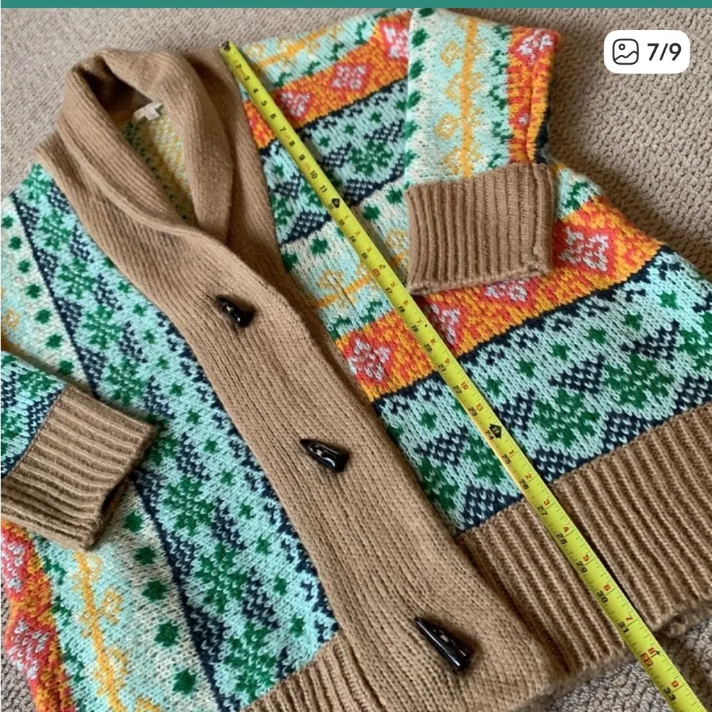 ILLA ILLA cardigan sweater fair isle Shawl neck - Image 6