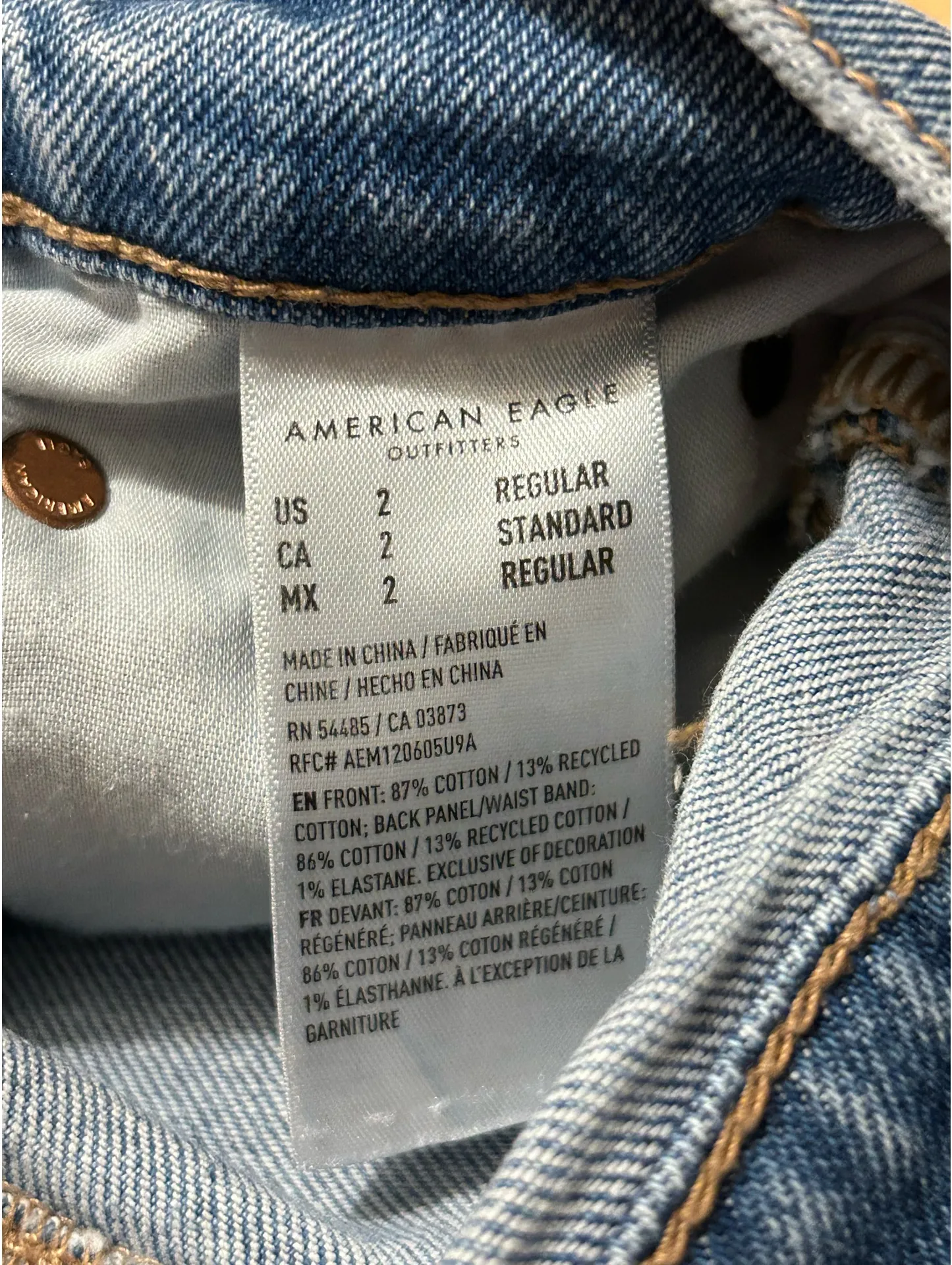 American Eagle Outfitters Strigid Straight Leg Blue Jeans - Image 4