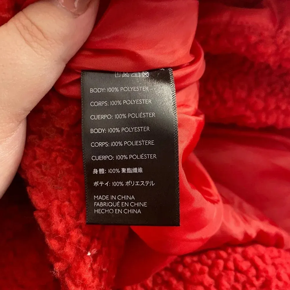 I.AM.GIA‎ Pixie Teddy Coat Red Sherpa Fleece - Image 13