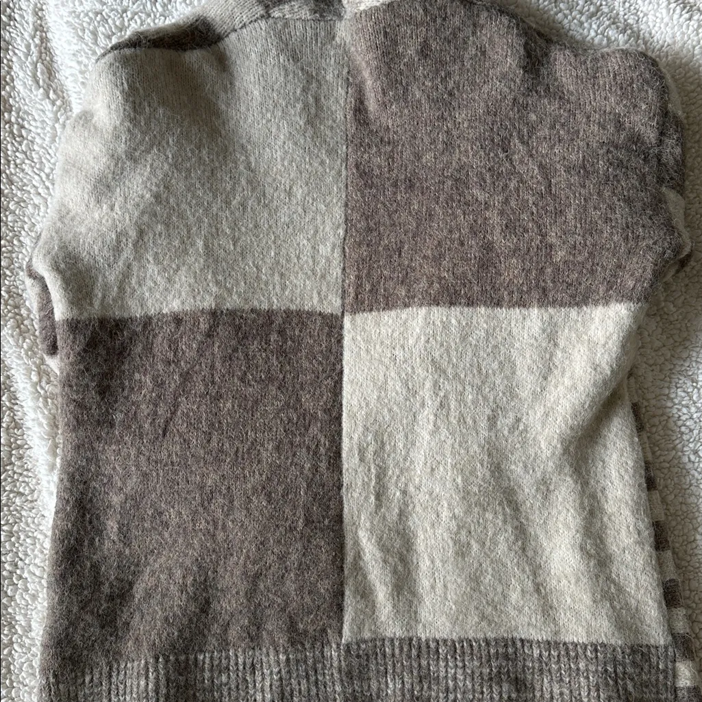 Pink Lily Sweater Cardigan Size S Brown/Cream - Image 7