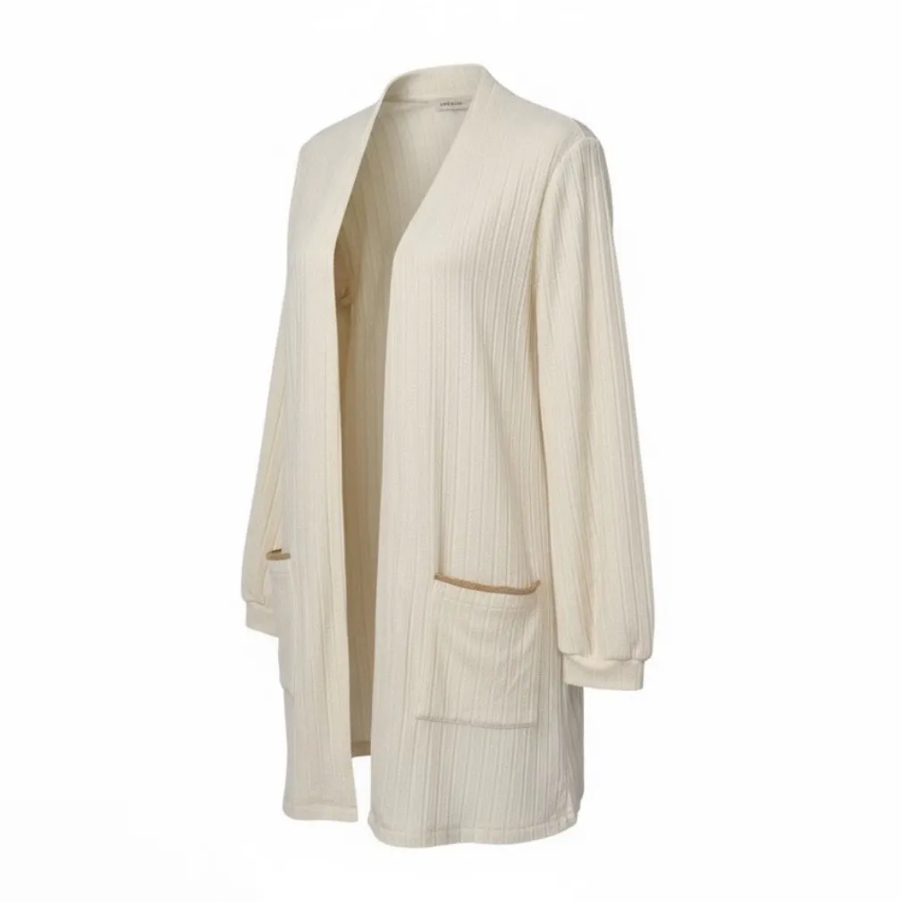 BLU PEPPER Cozy Life Lounge Cardigan S Cream NWOT - Image 6