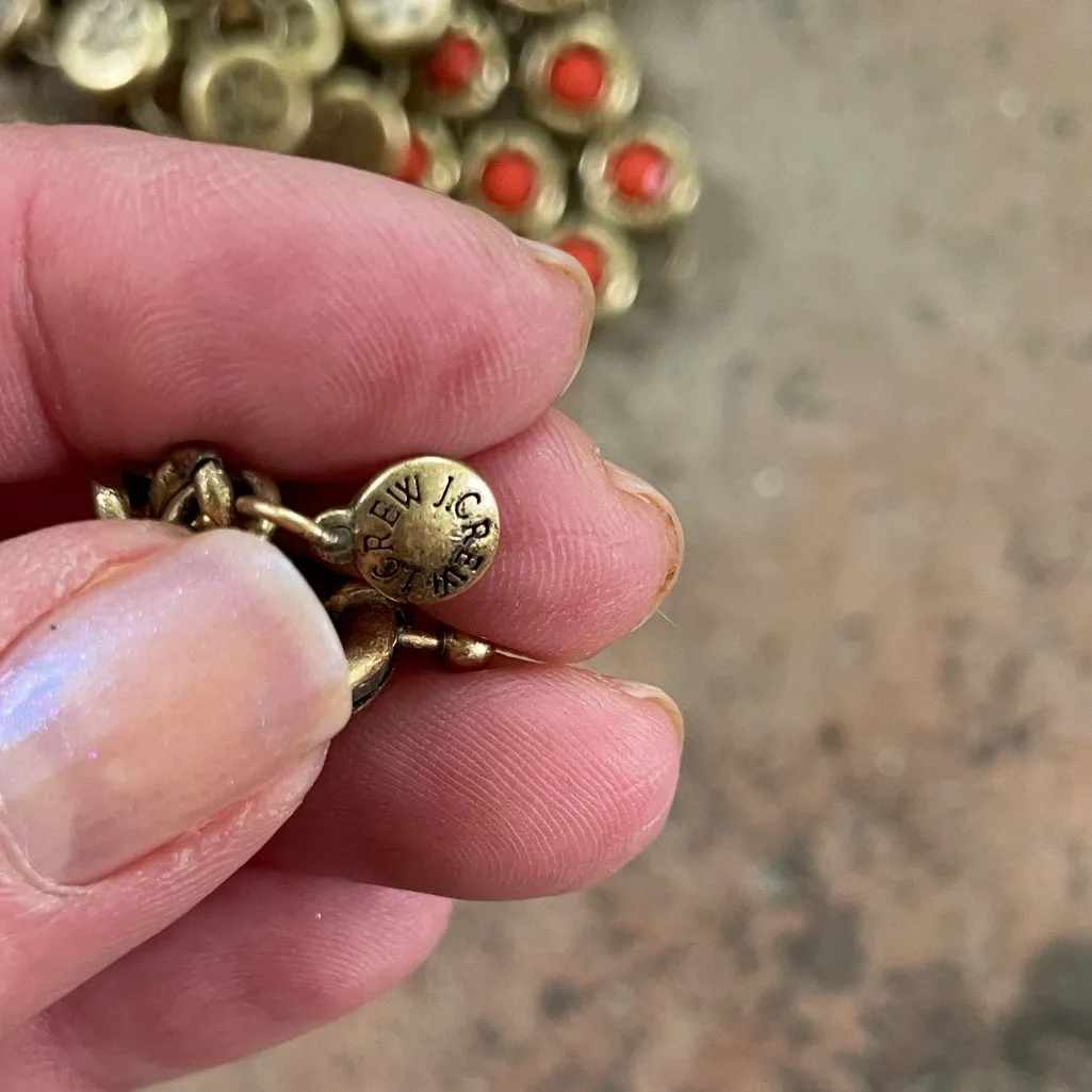 J. Crew Gold and Orange Statement Bib Necklace - Image 6