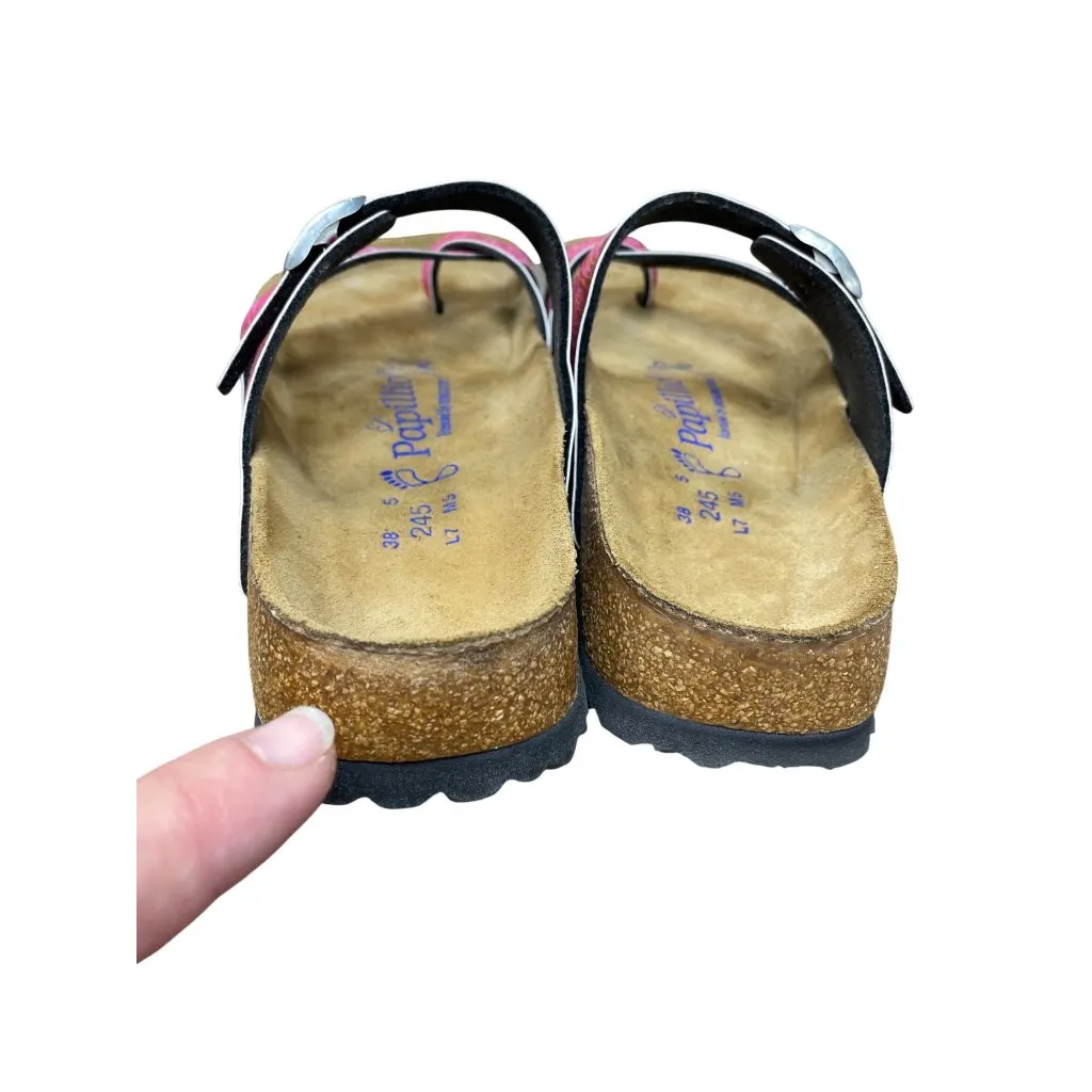 Birkenstock Papillio Womens Pink floral Sandals Size 38/8US - Image 9