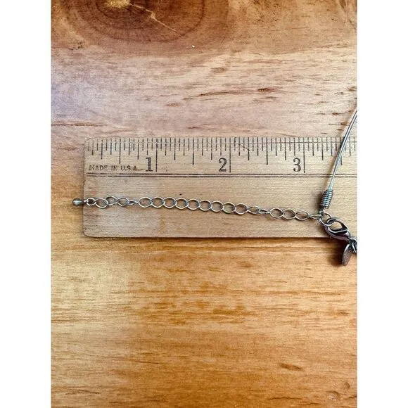 Lia Sophia Silver Tone Necklace Mother of Pearl Black White Tear Drops Pendant - Image 10