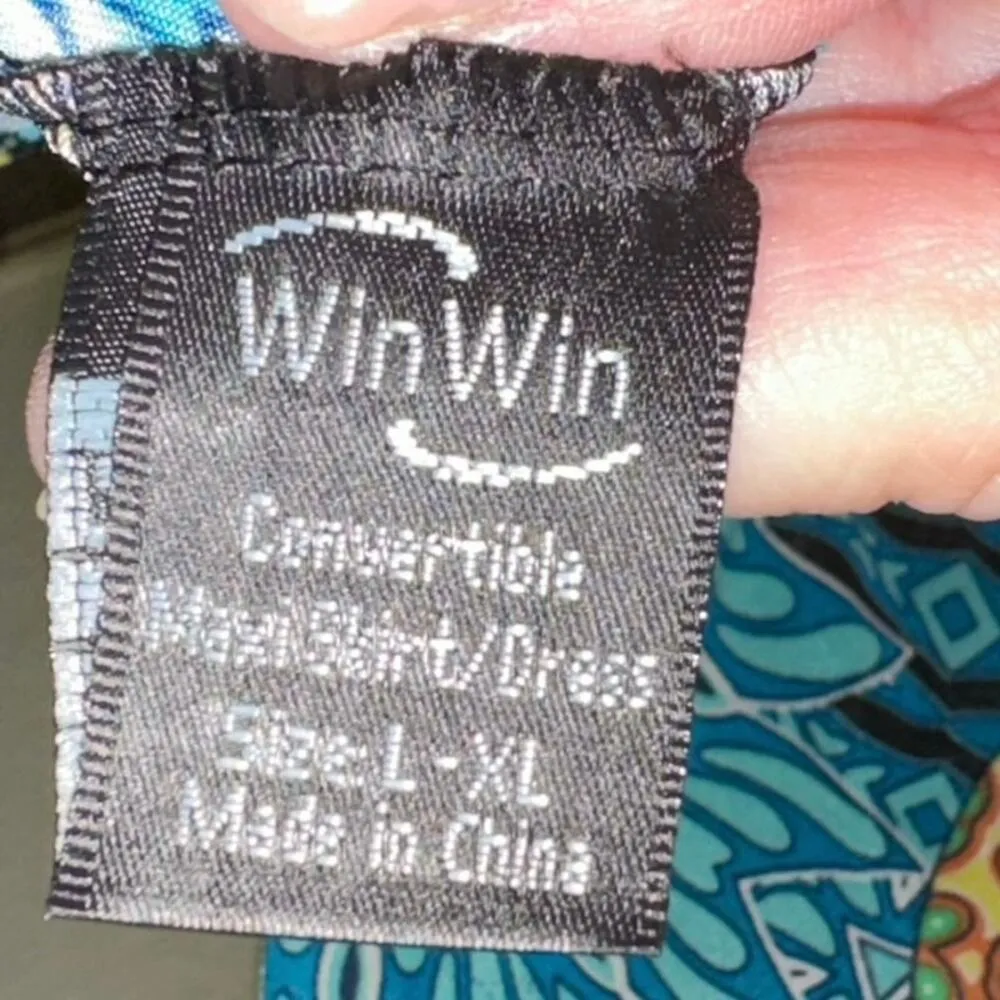 Win Win Sleeveless Patterned Colorful Maxi Dress Blue Size L - Image 4