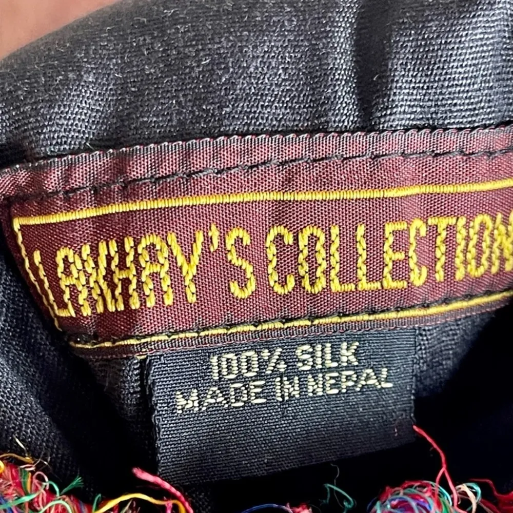 Lakhay's Collection Funky Fringe Woven Boho Crossbody Bag Purse 100% Silk - Image 4