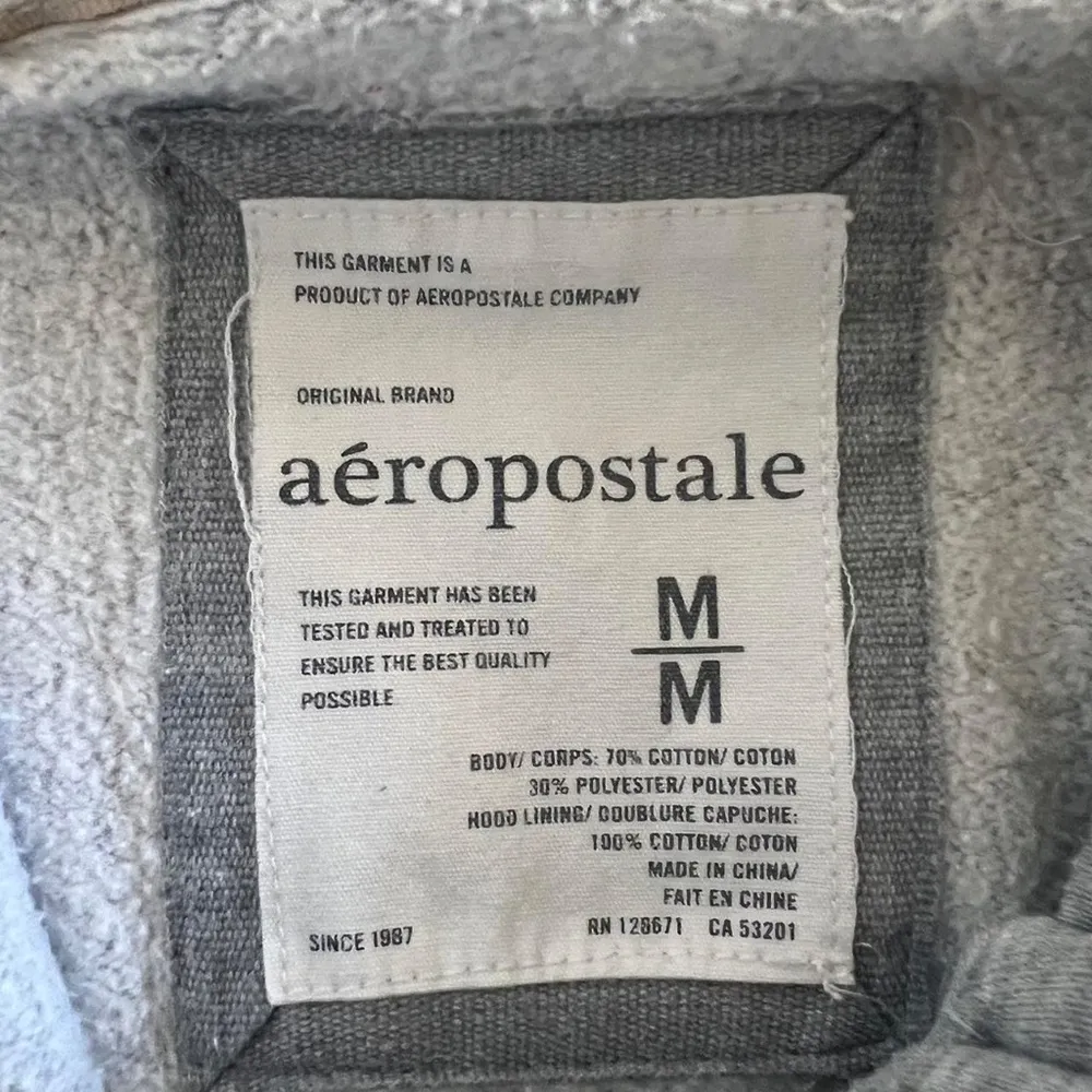 Vintage Aeropostale light grey logo hoodie - Image 4