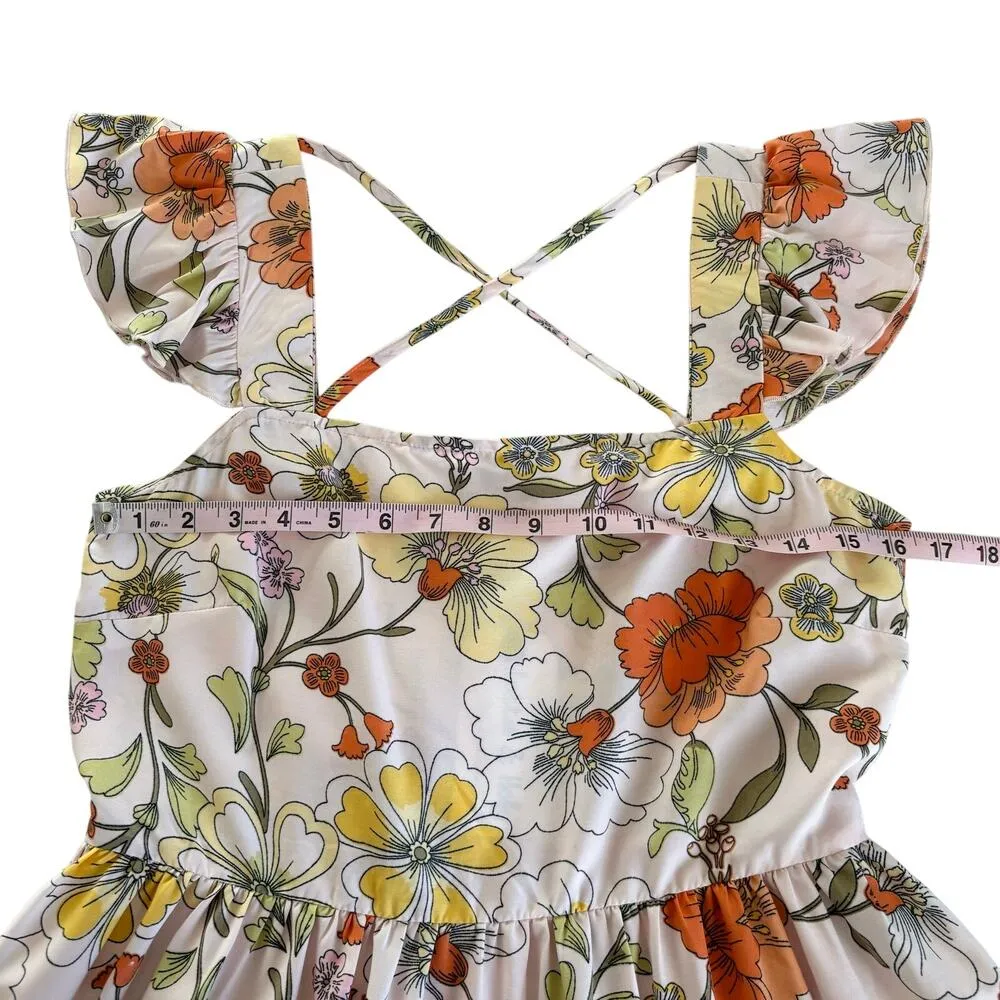 BOG Collective Lottie & Holly Blush & Rust Fit and Flare Tiered Mini Dress Small Pink - Image 3