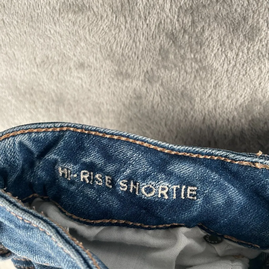 American Eagle Hi-Rise Shortie Women’s 8 Jean Shorts Stretch Distressed Western - Image 4