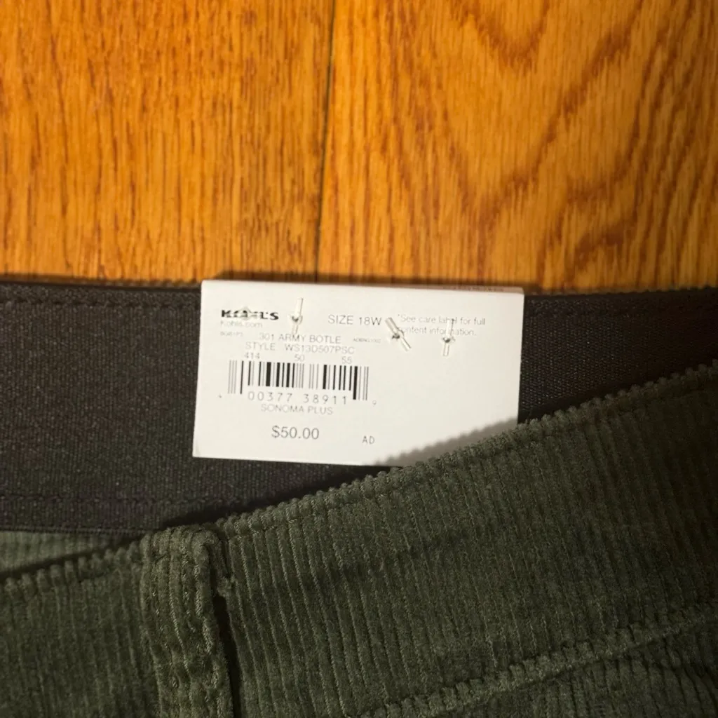 Sonoma Women’s Dark Green Corduroy Pants - Image 6