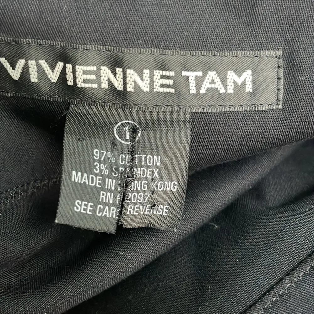 Vivienne Tam Vintage Black Houndstooth Trimmed Pencil Skirt - Image 6