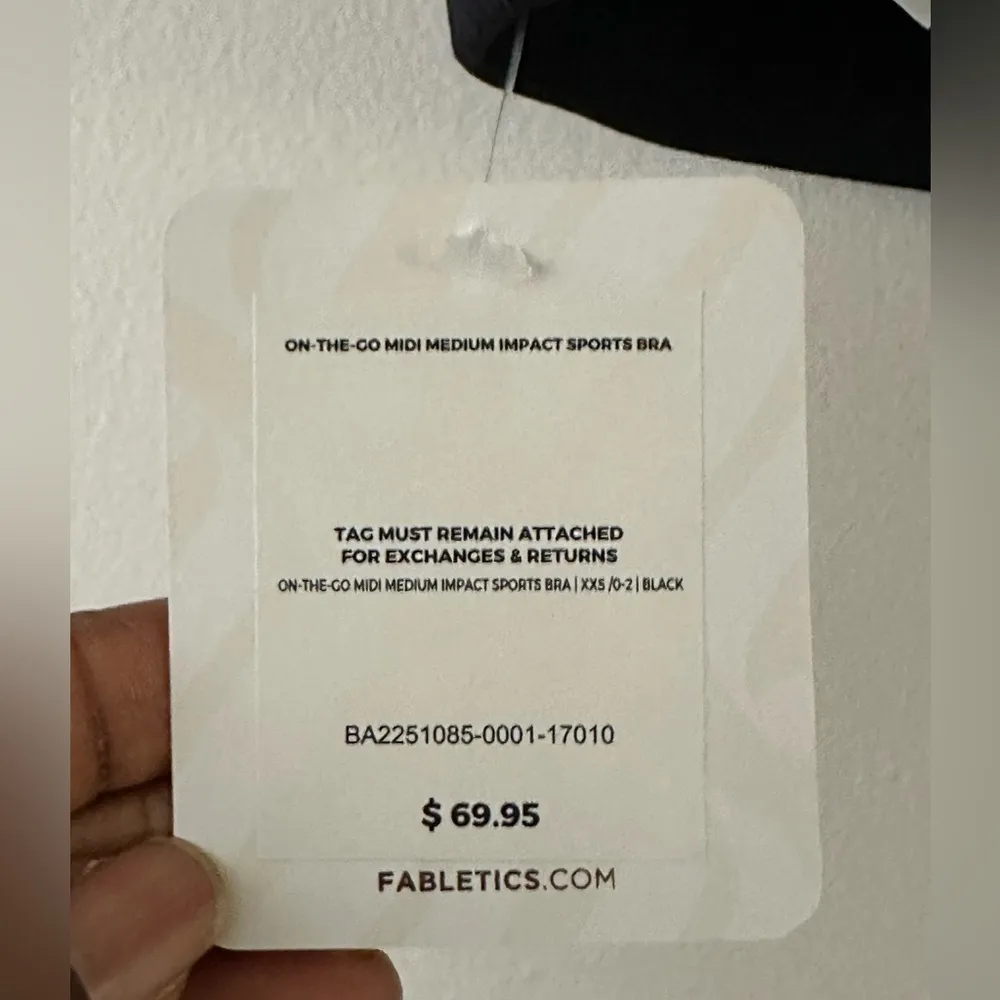 FABLETICS - Women’s On-The-Go Midi Medium Impact Sports Bra Size XXS NWT Black - Image 5
