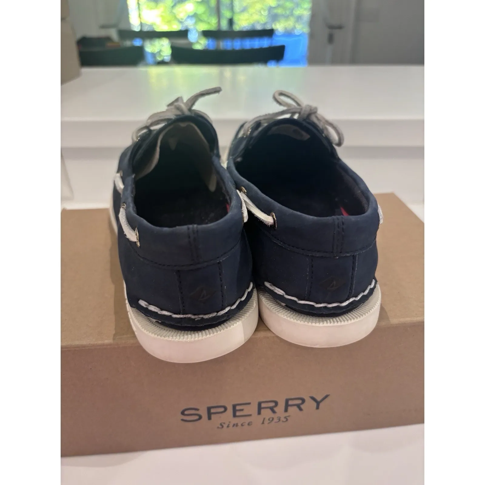 Sperry Shoes Women Blue Leather 2 Eye Boat Loafers STS81162 Sz 8.5 M Excellent - Image 5