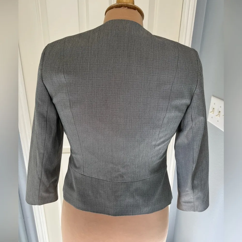 Express Single Button Gray Crop Blazer Office Career - Image 4