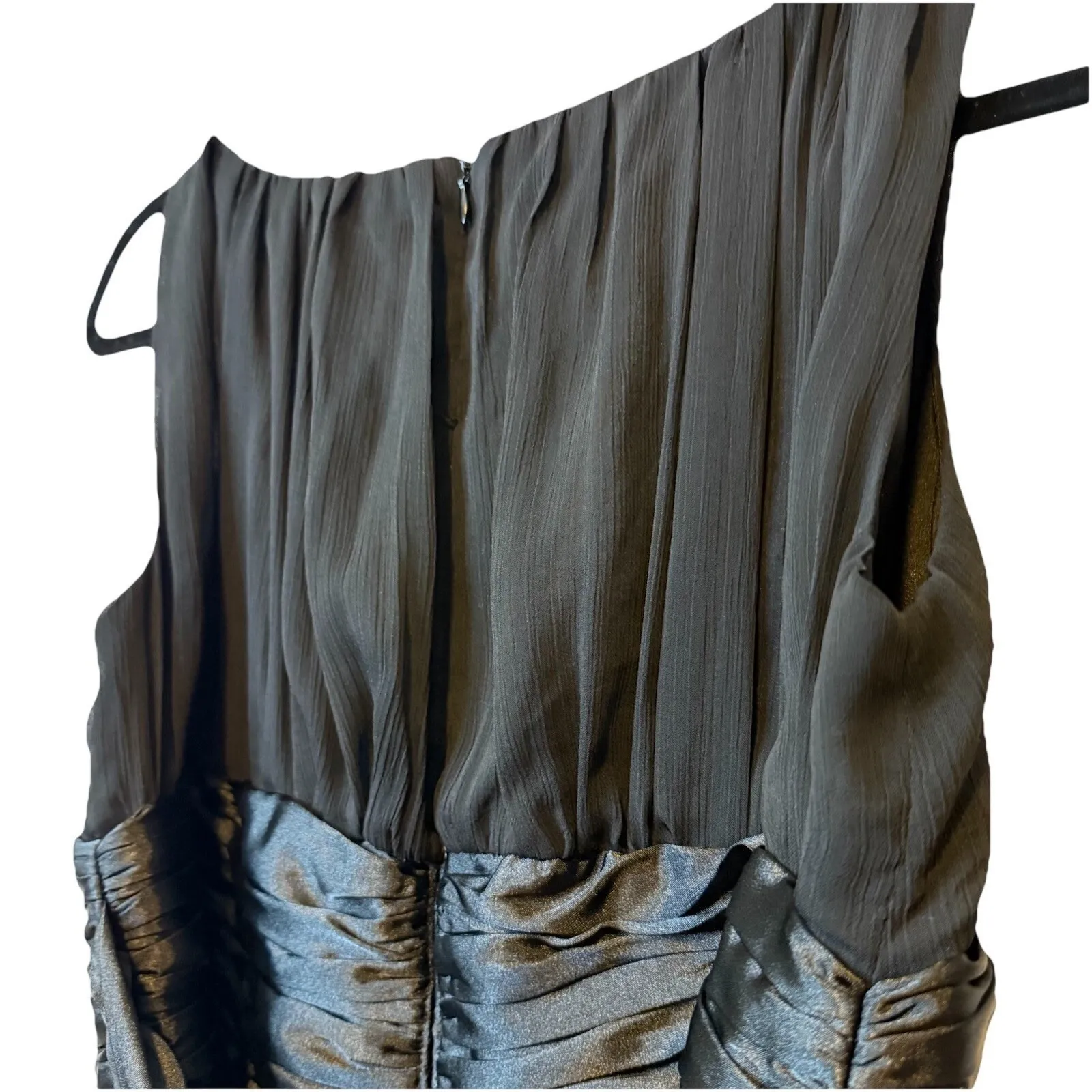 London Style Times Dress Black Rushed Top Sleeveless EUC Cocktail Evening Sz 8 # - Image 6