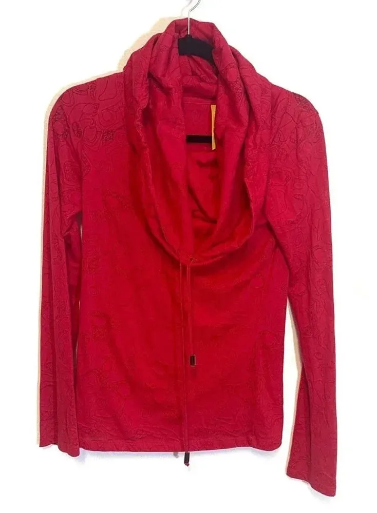 Lole Burnout Cowl Neck Pullover Jacket - Lightweight Patterned Athletic Top - Image 1