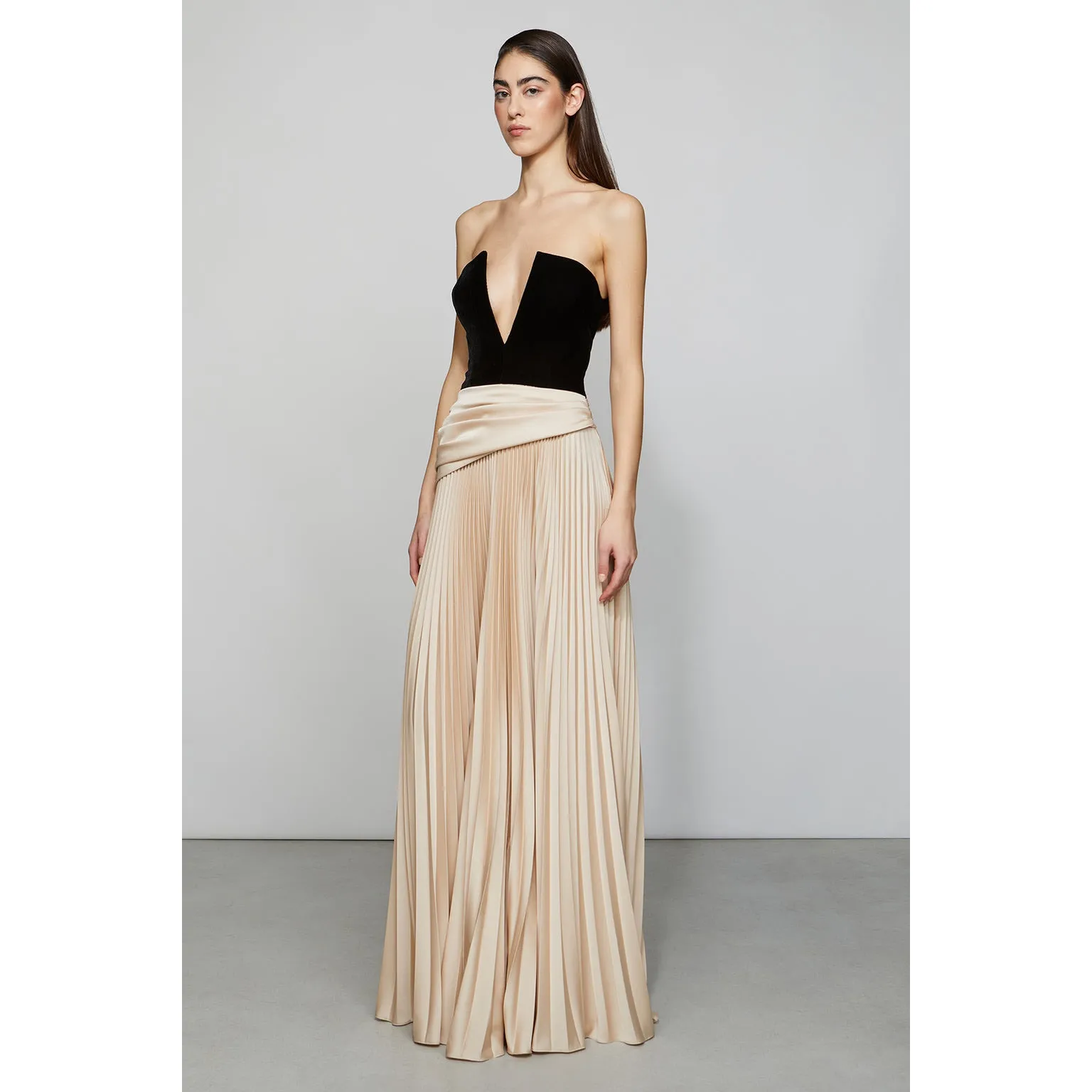 ET OCHS Black Half n Half Velvet Deep V - Image 5