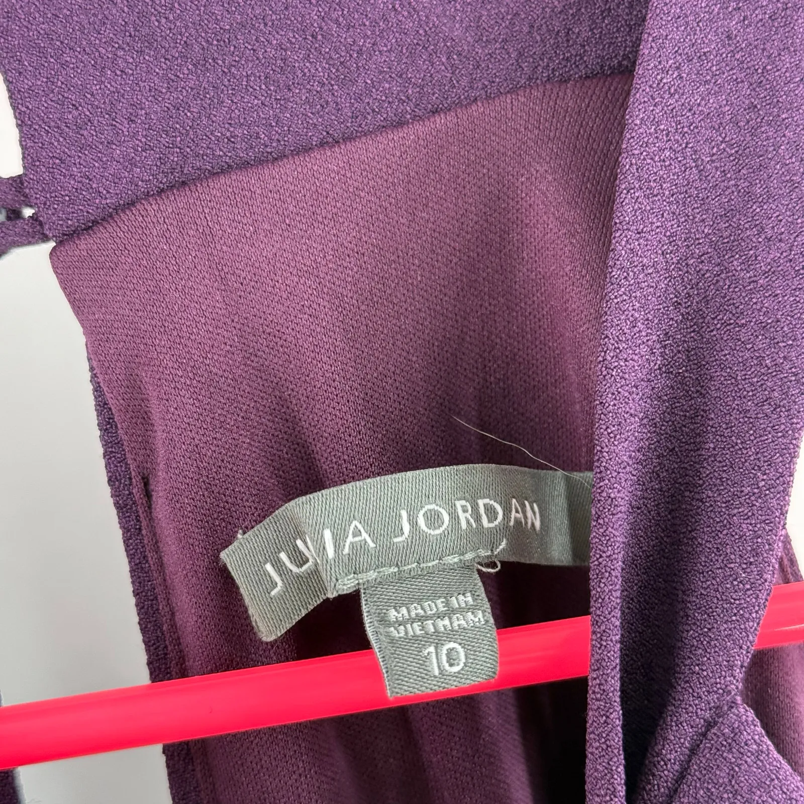 JULIA JORDAN Jumpsuit Size 10 NWT Plum Sleeveless Wide Leg Cocktail Halter Neck - Image 5