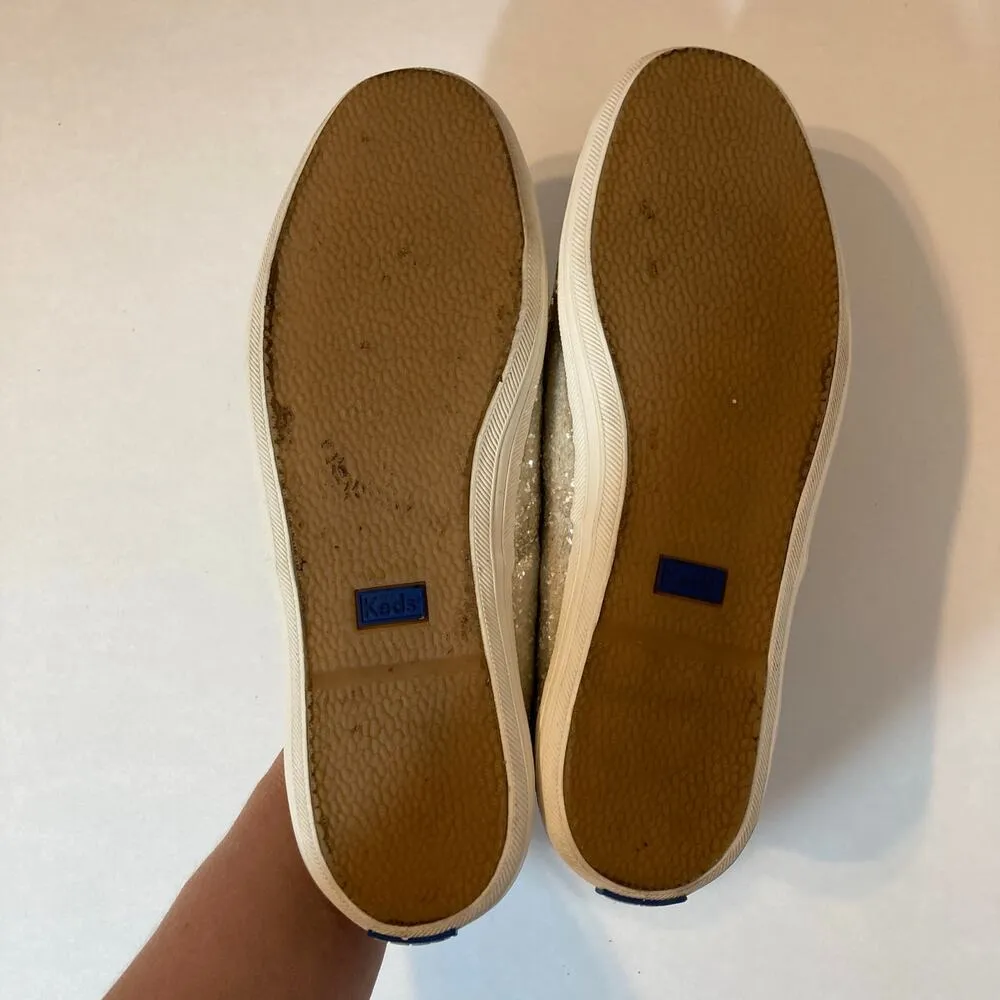 Keds x Kate Spade New York Champion Glitter Cream Lace Up Ribbon Sneakers - Image 10