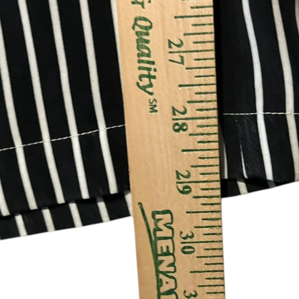 Maria Grazia Severi White Women's 46 Trouser Black White Striped Viscose Slit Size 10 - Image 10