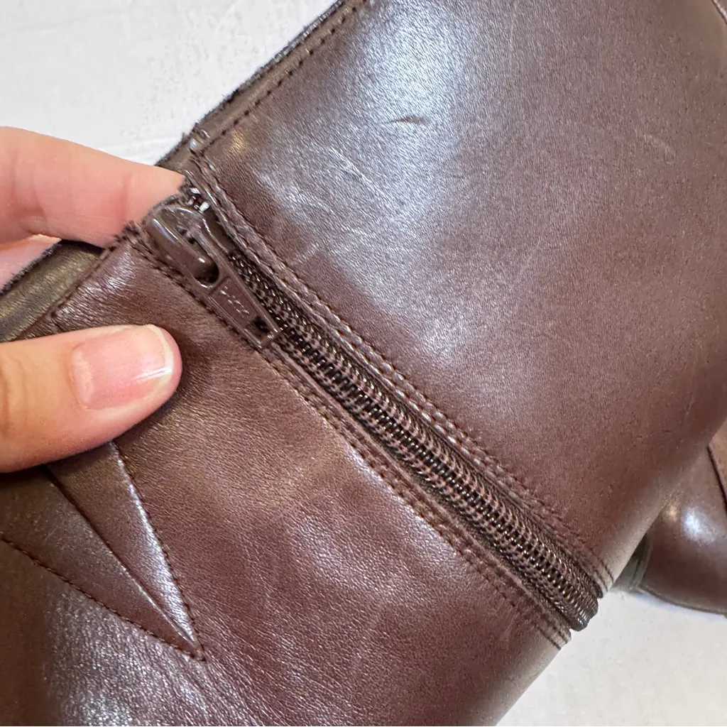 Ralph Lauren Brown Leather Riding Boots Womens 10 Knee High Fall Old Money - Image 4