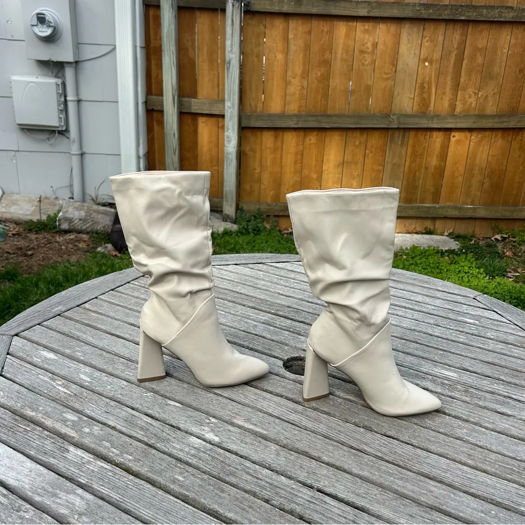 DV DOLCE‎ VITA Women's Wandah Slouch Dress tall Boots Ivory White size 6 - Image 2