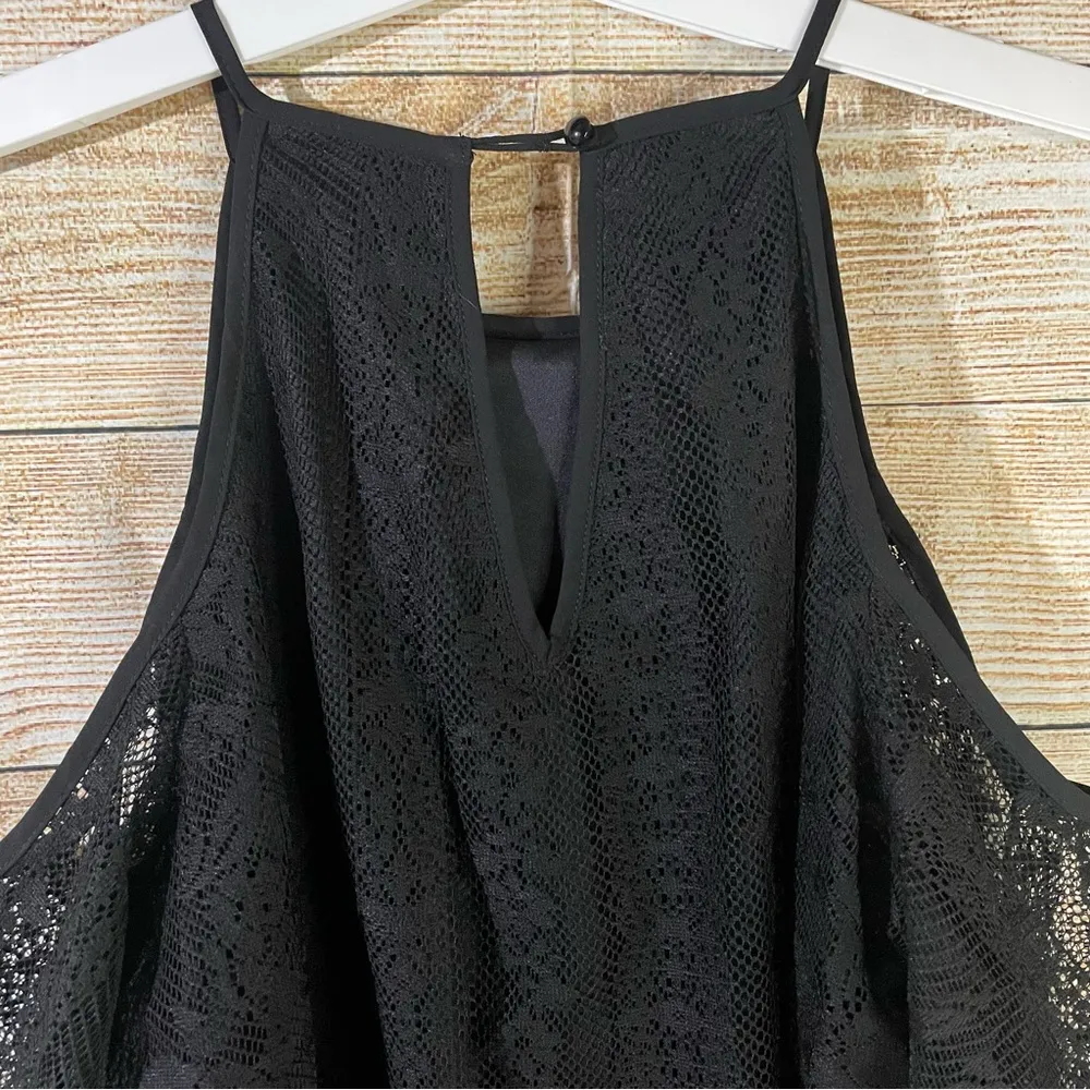 lace cold shoulder black top Size Large - Image 13