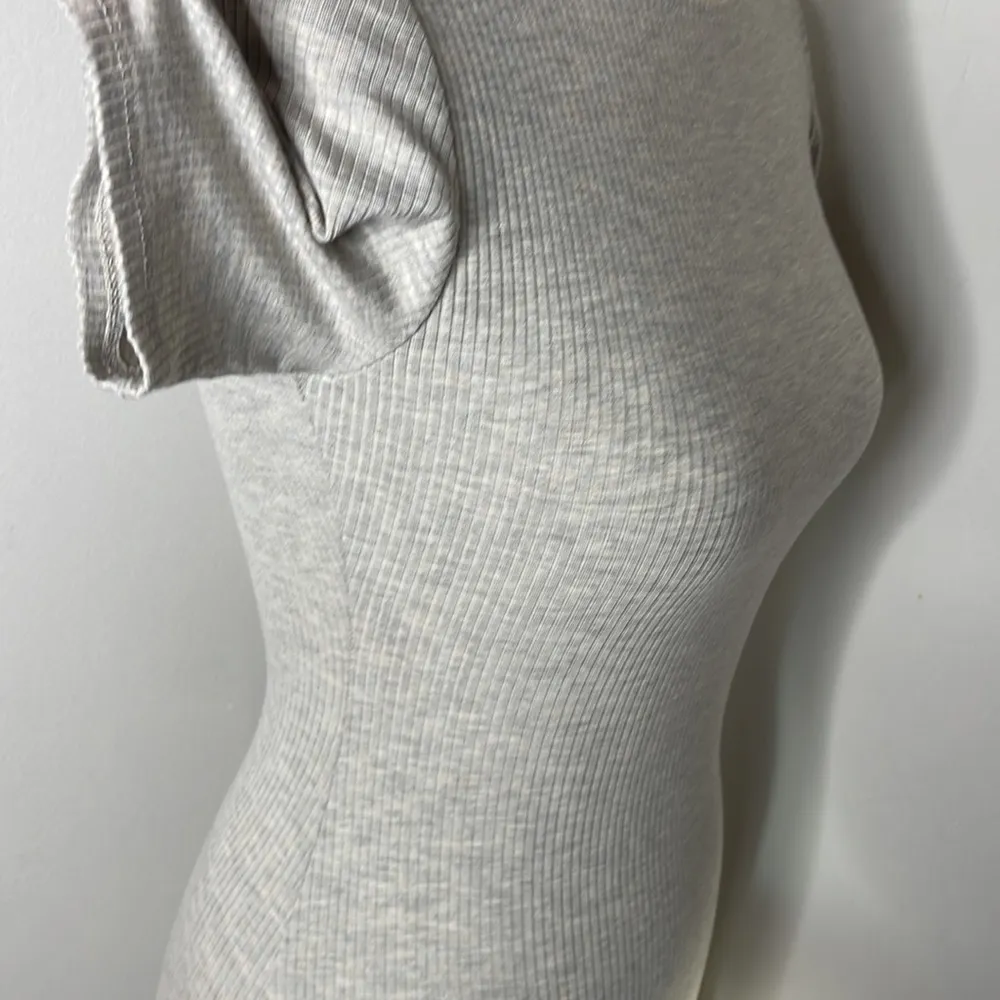 Reformation Jeans Gray Ribbed Mini Dress‎ Shirt Dress Kendy Knit Dress - Image 5