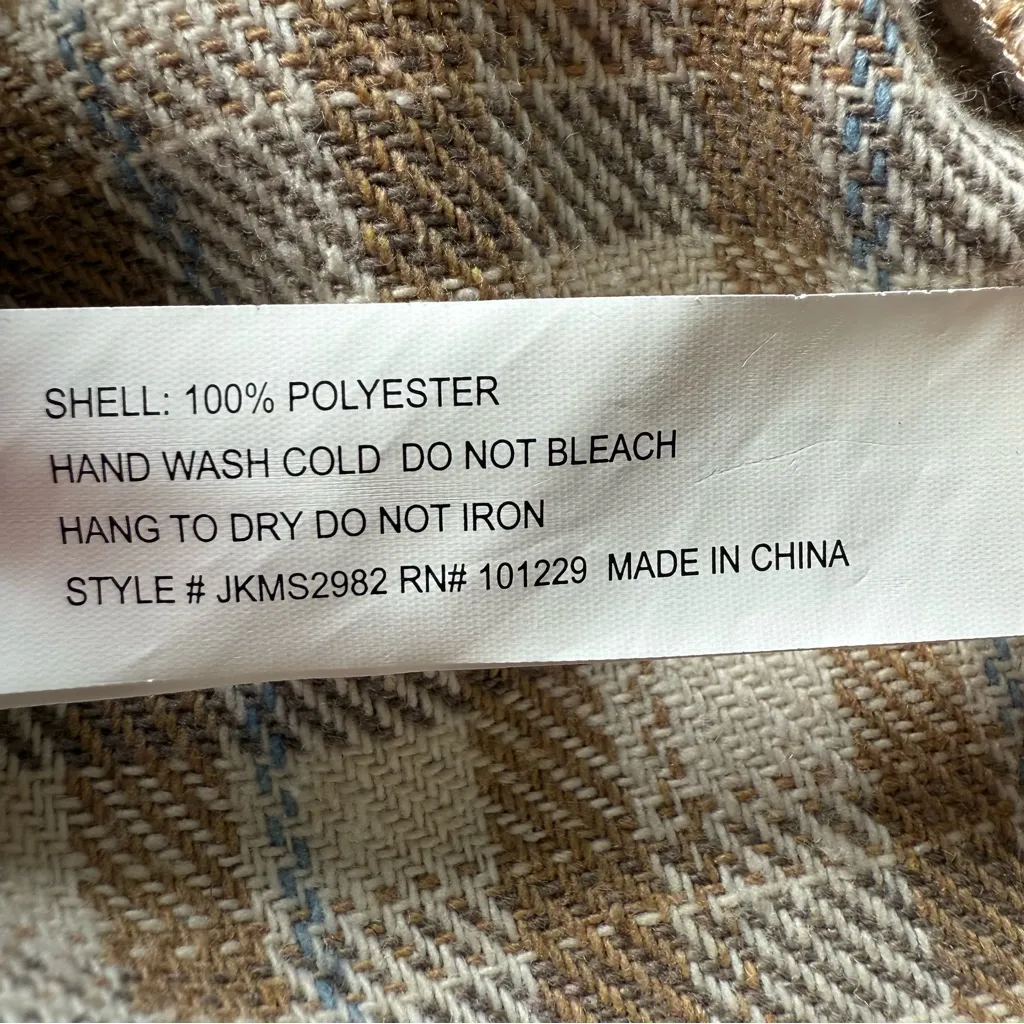 Jade & Ivory‎ women’s Beige and Blue Plaid Button - Image 11