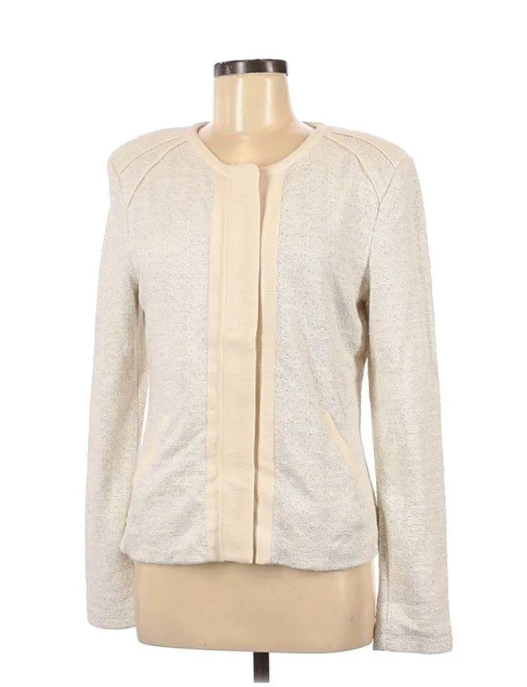 Tart Collections Jacket Shacket M Hale Boucle Tweed Terry Cloth Off White Pocket Size M - Image 2