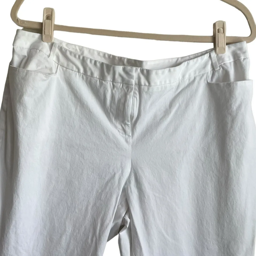 Lane Bryant Women Crop Pants 24‎ White Straight Leg Beachy Coastal Capris Vacay - Image 9