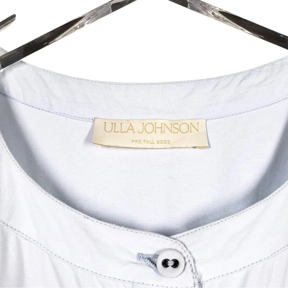 Ulla Johnson Cotton Midi Dress Short Turn Up Sleeves in Light Blue - Image 6