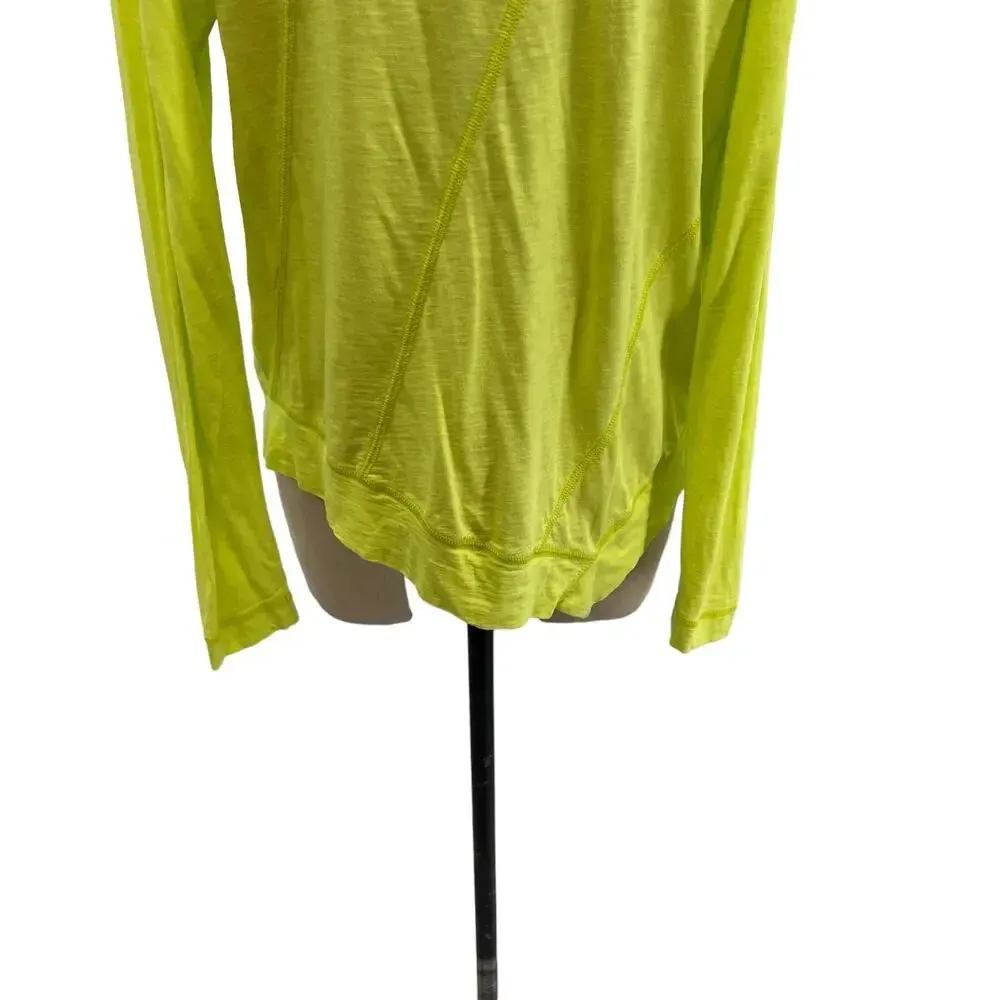 Lisa Todd Panel Player Long Sleeve‎ Top Neon Green Yellow Size Small - Image 8