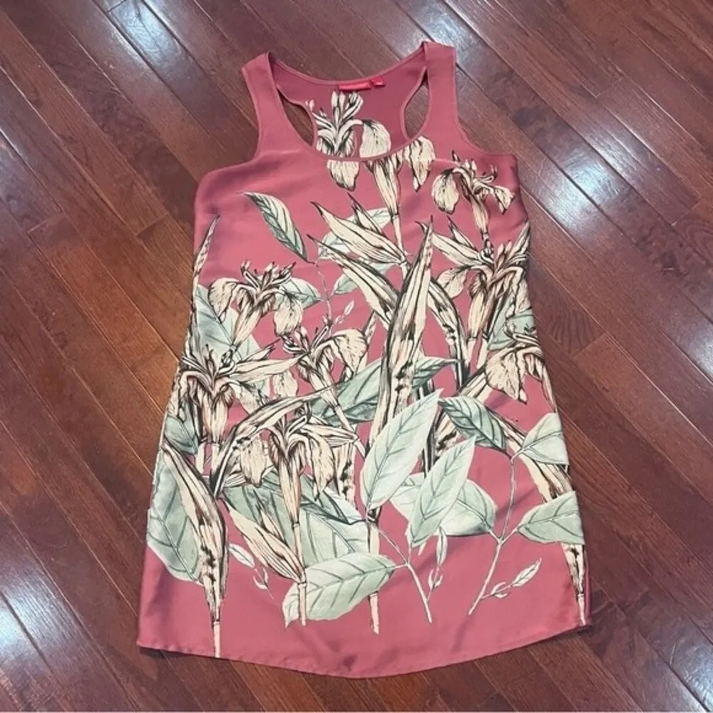 New York & Company Dusty Rose Floral Shift Dress Size Small - Image 3