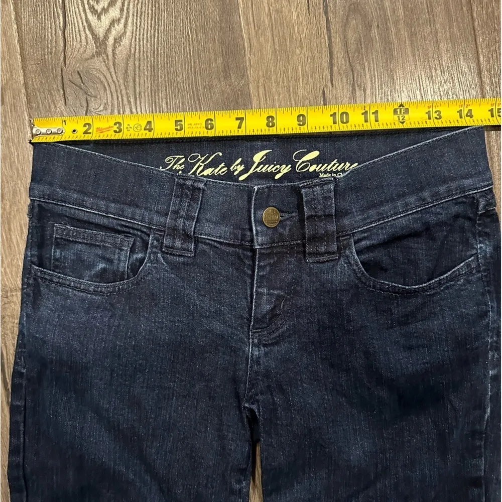 Juicy Couture Jeans Womens 26 Blue Low Rise Dark Wash 5 Pocket The Kate *hemmed - Image 10