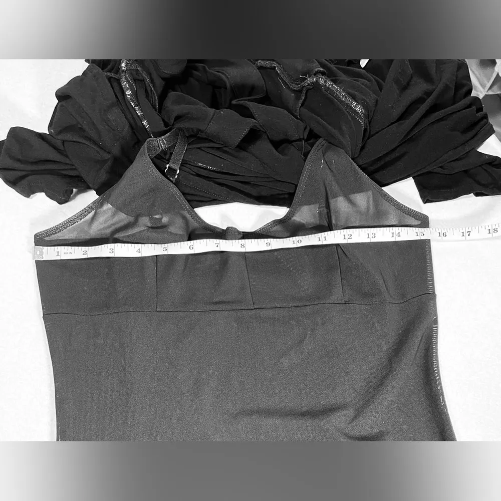 Shape FX Women's Black 3/4 Sleeves Wrapped Dress Size 12 - Image 8