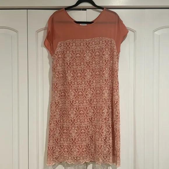 Sundance Rose Palace Embroidered Dress Size large Lace Overlay‎ Cap Sleeve Party - Image 3