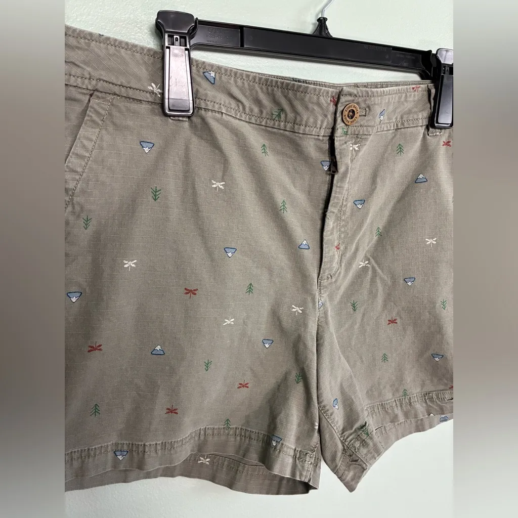 Eddie Bauer Women's Hiking Camping Shorts Green Dyed Dragonfly Summer SZ 18 - Image 2