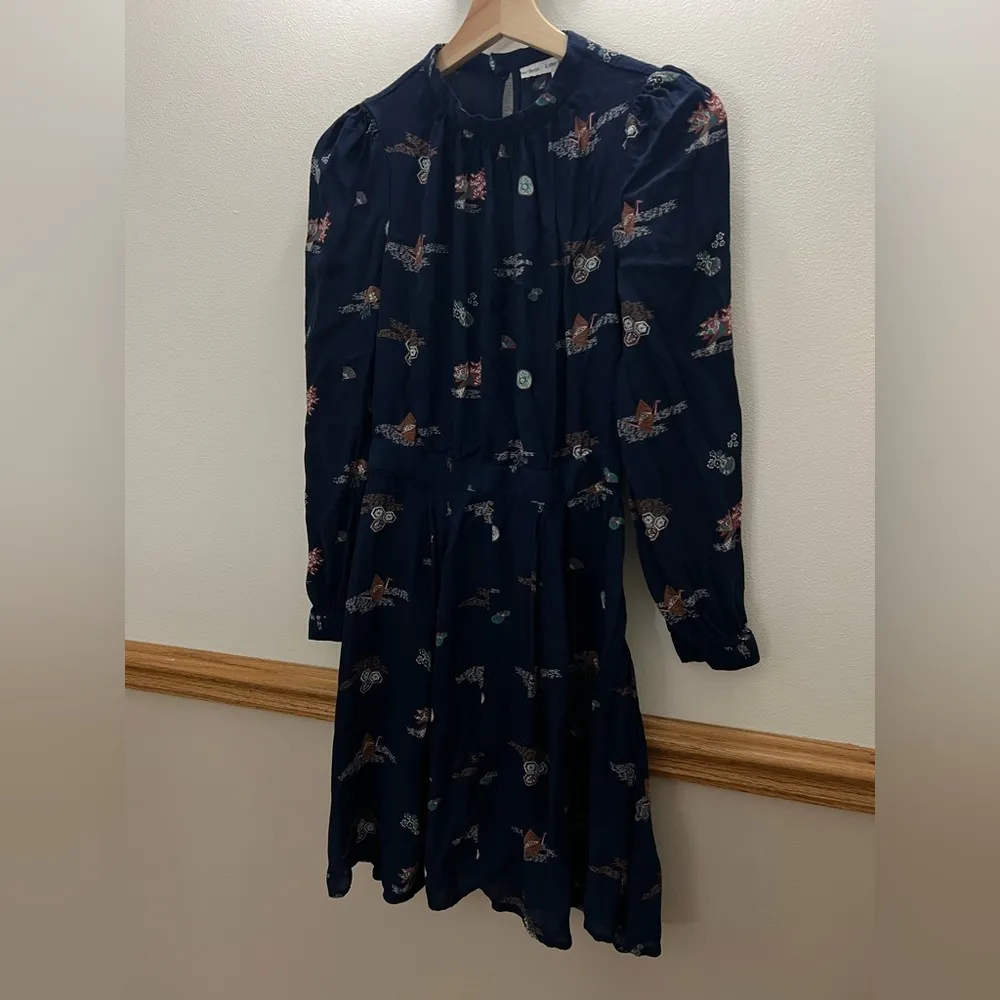 & Other Stories Origami Asian Navy Blue Mini Dress Size 6 /Small - Image 3