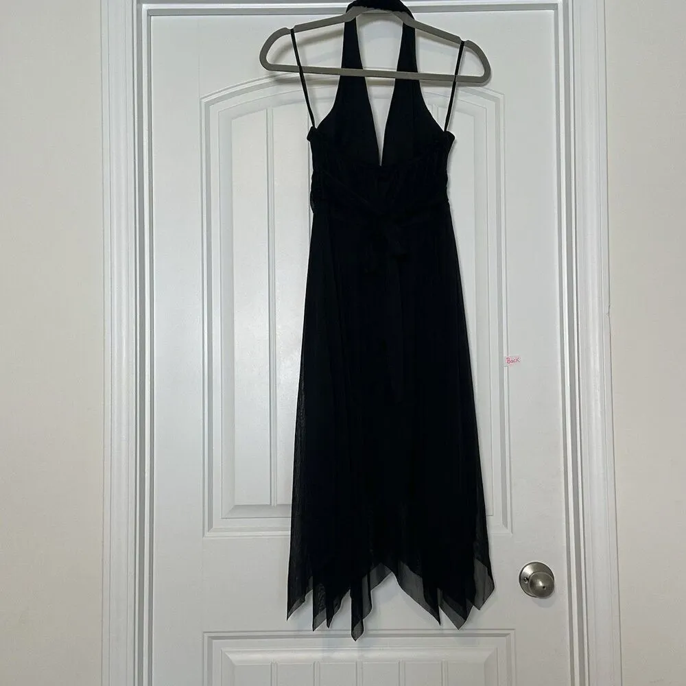 Alyn Paige Womens Halter Babydoll Dress Asymmetric Sz 7/8 S Midi Whimsigoth Y2K - Image 5